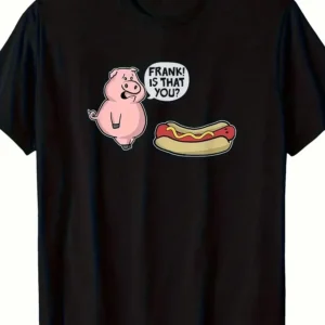 Funny Pig in a Hot Dog Costume T-Shirt - Retro Unisex Graphic Tee