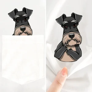 Funny Schnauzer Pocket Tee - "Hidden Surprise" Graphic T-Shirt