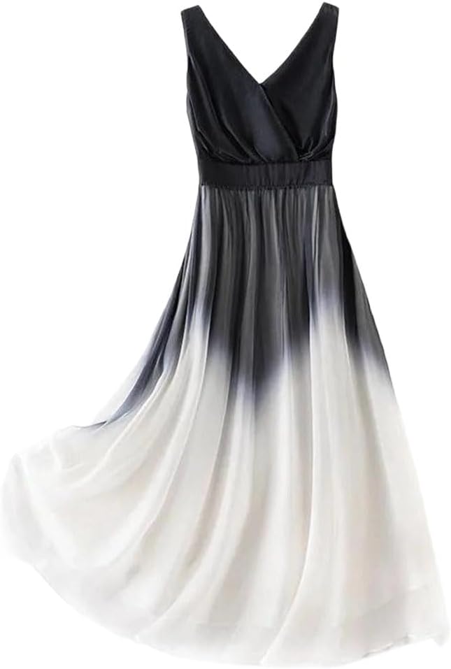 Women's Gradient Sleeveless Bohemian Beach Midi Dress
