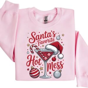 Women's Santa's Hot Mess Christmas Martini Sweater