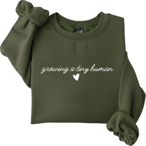 Women's Growing Tiny Human Maternity Announcement Sweater