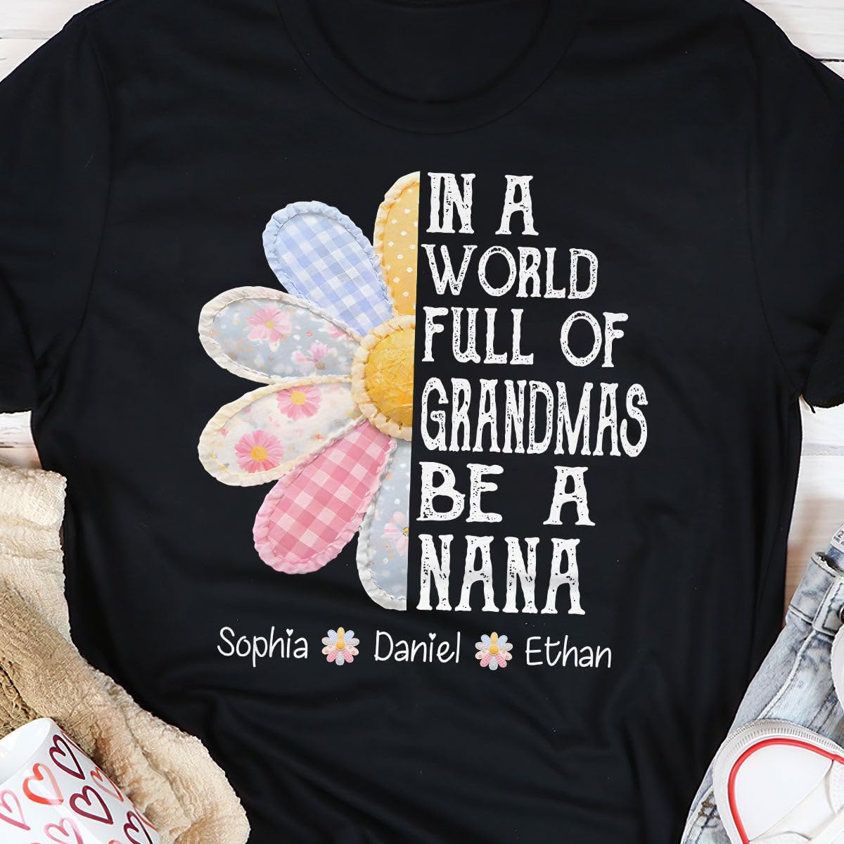 Women’s Grandma Nana Family Quote Graphic T-Shirt