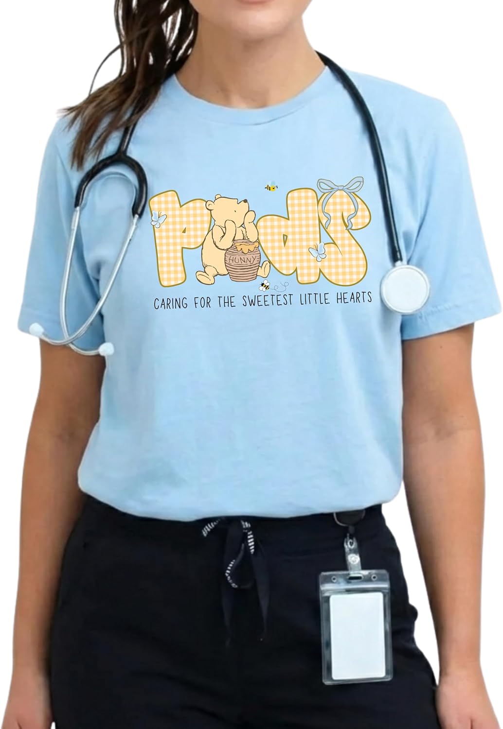 Women's Pediatric Nurse Bear Crewneck Graphic Sweater - Image 7