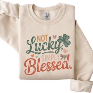 Women's Blessed Patrick's Day Festive Graphic Sweater