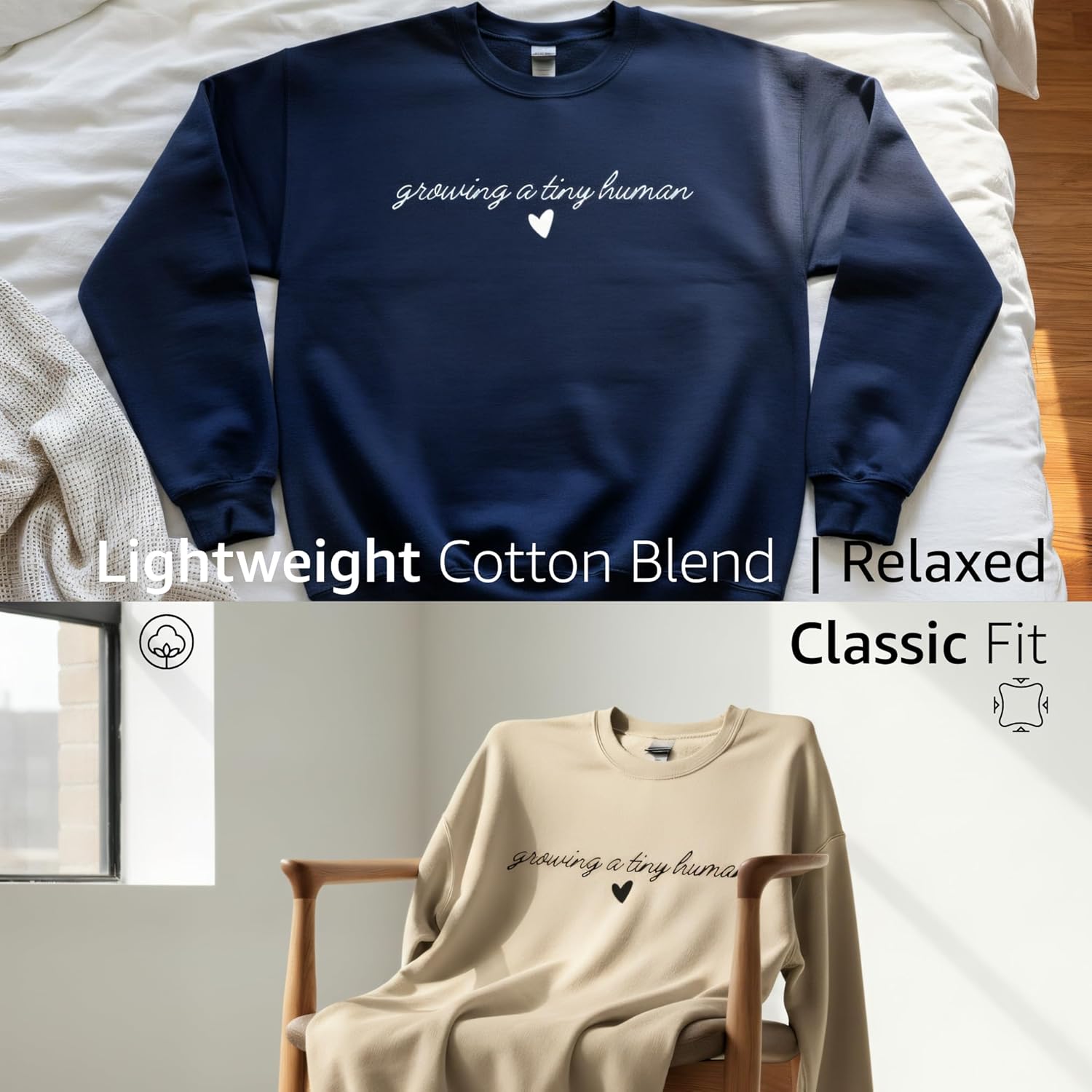 Women's Growing Tiny Human Maternity Announcement Sweater - Image 3