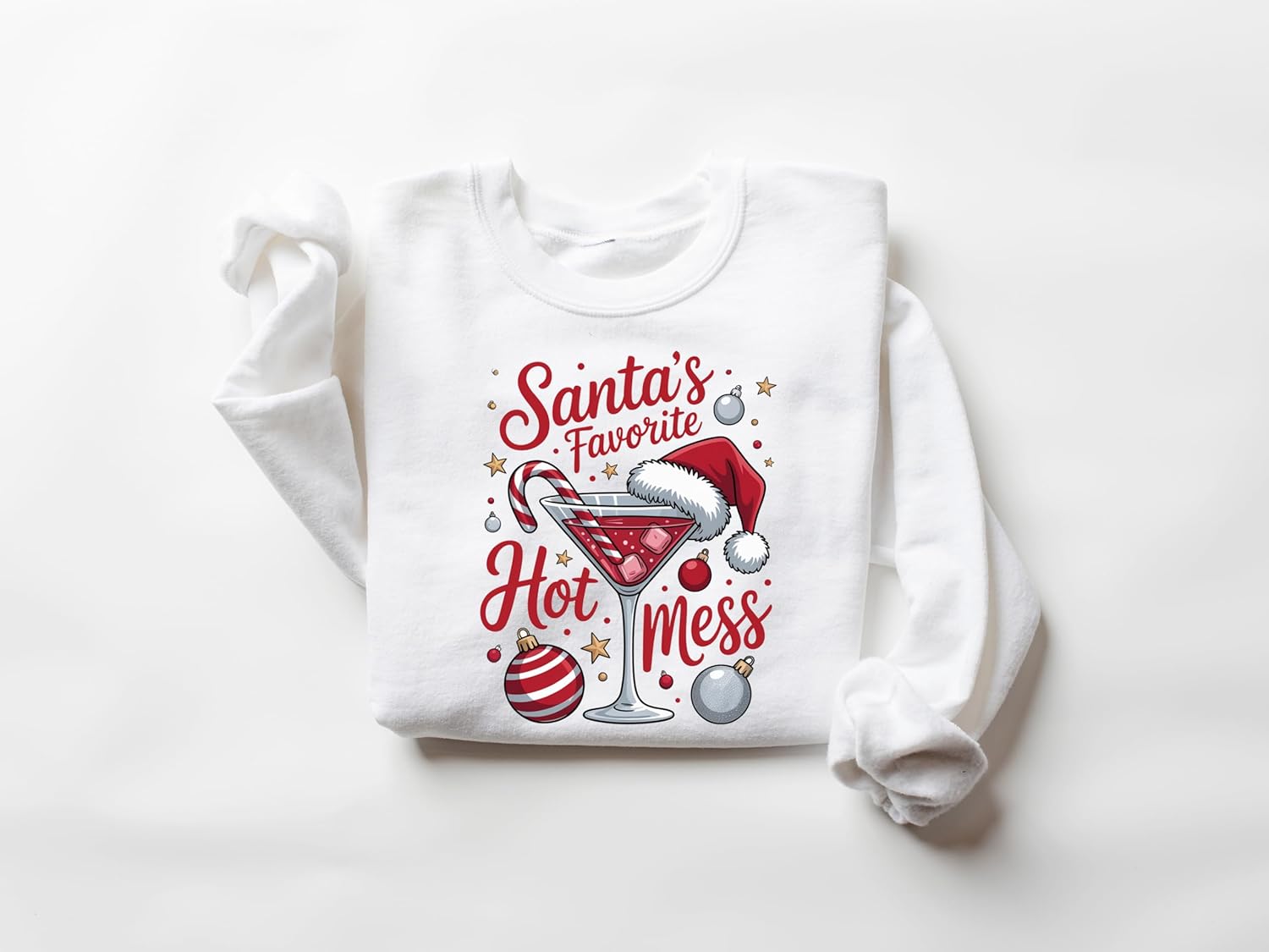 Women’s Santa’s Hot Mess Christmas Martini Sweater