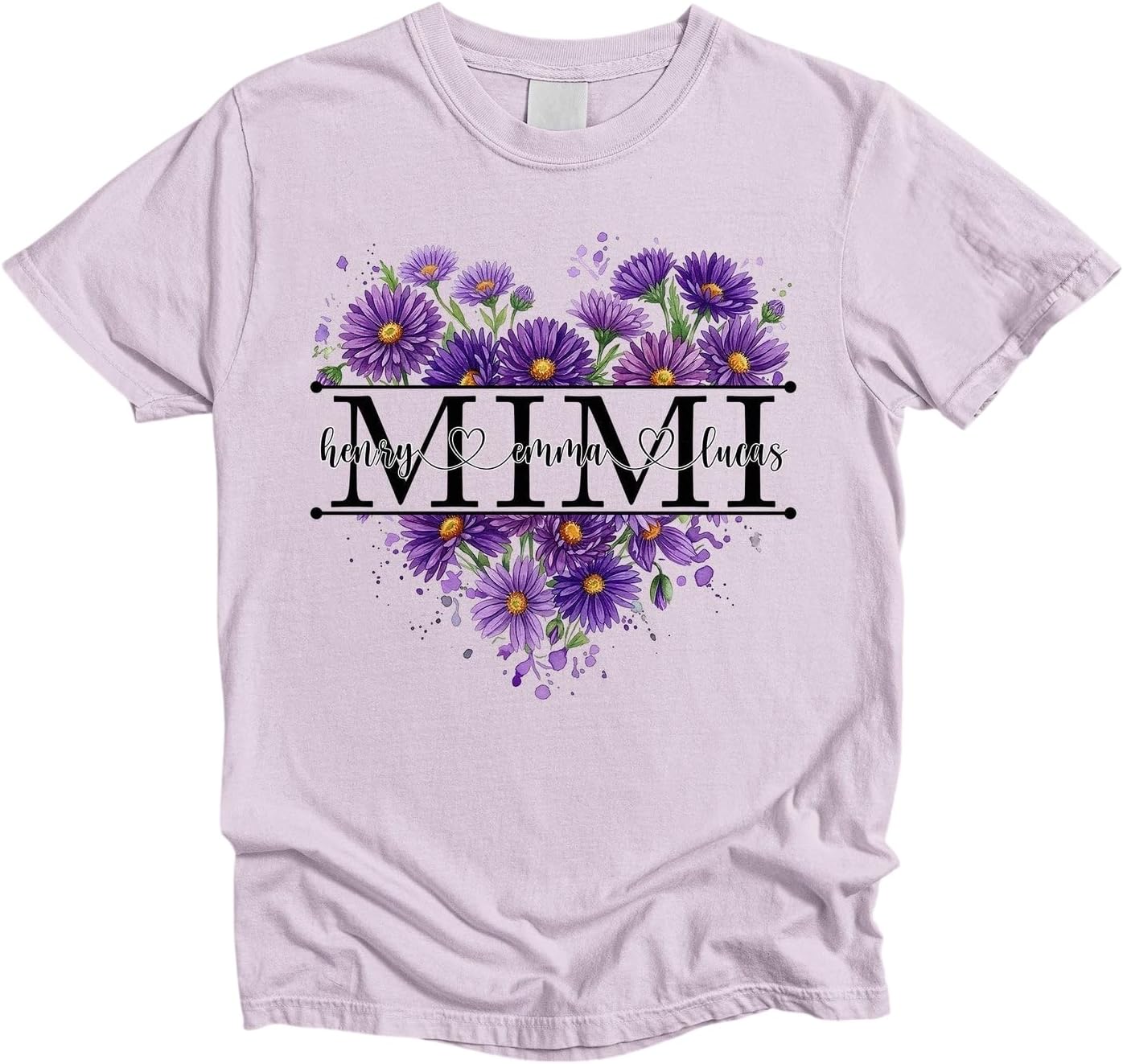 Women's Mimi Birth Flower Heart Graphic T-Shirt