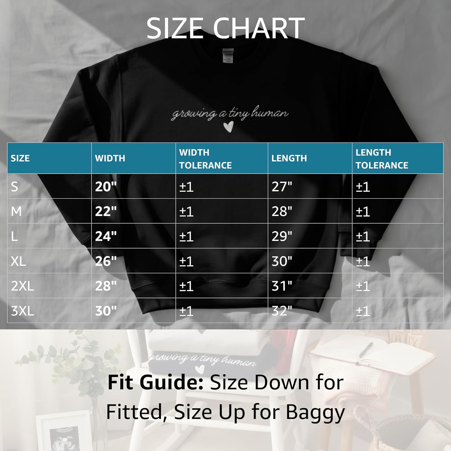 Women's Growing Tiny Human Maternity Announcement Sweater - Image 7