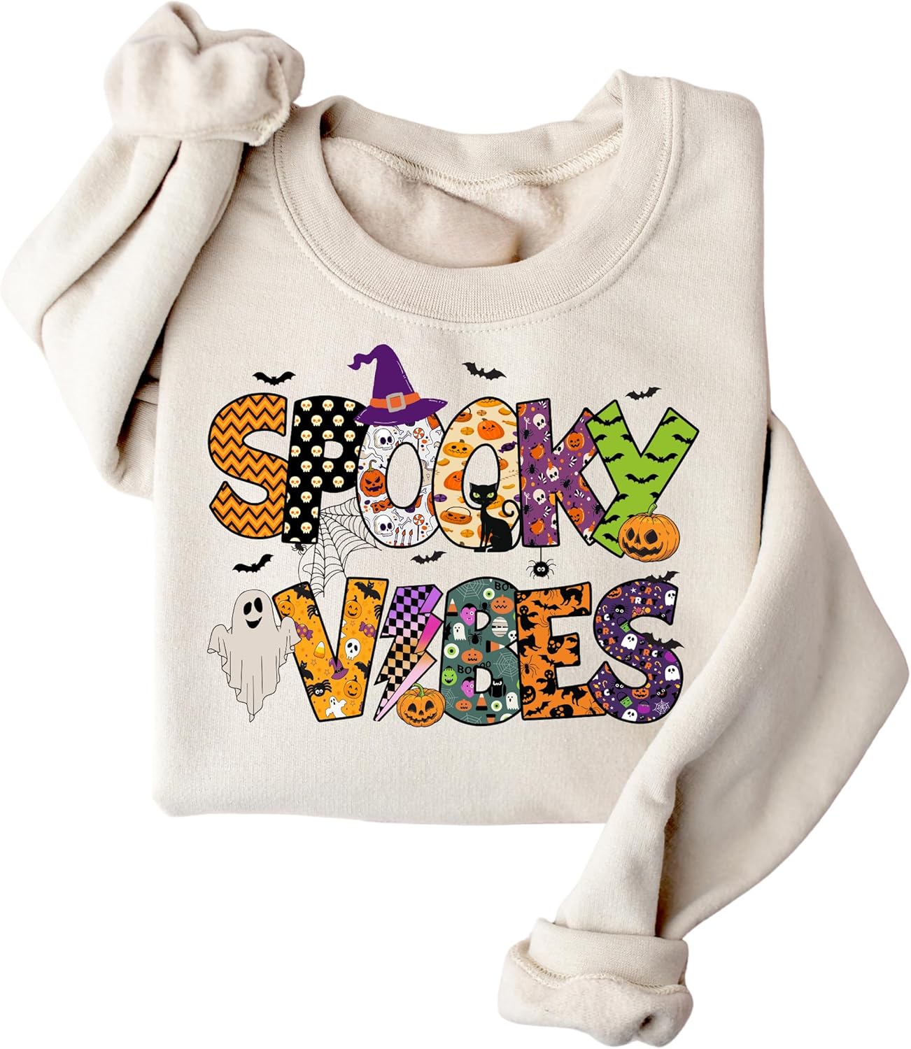 Women's Halloween Raccoon Spooky Season Graphic Sweater - Image 4