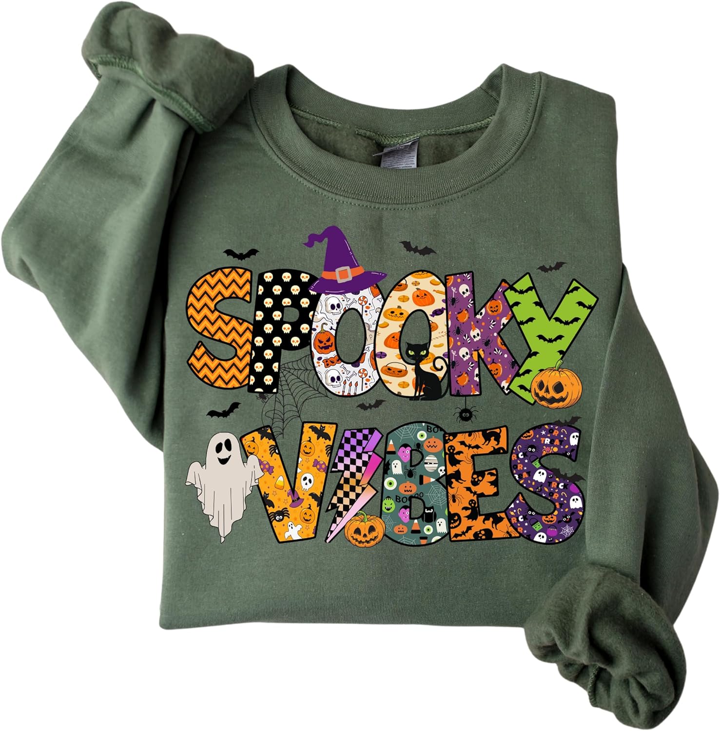 Women's Halloween Raccoon Spooky Season Graphic Sweater