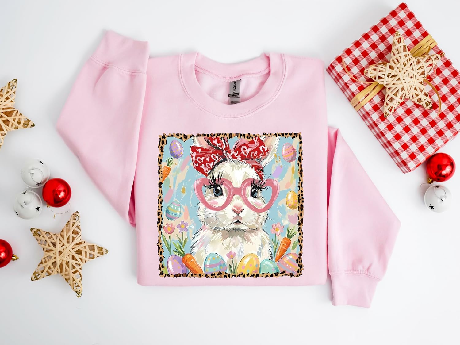 Women’s Cool Easter Bunny Sunglasses Graphic Sweater