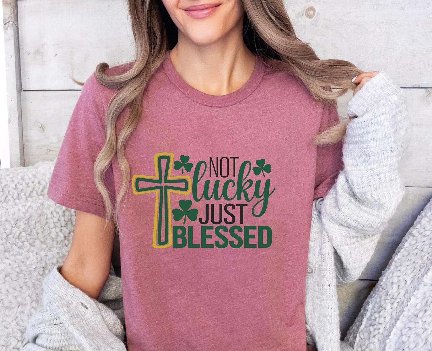 Women’s Blessed Patrick’s Day Festive Graphic Sweater