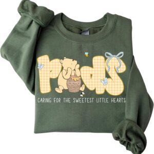 Women's Pediatric Nurse Bear Crewneck Graphic Sweater